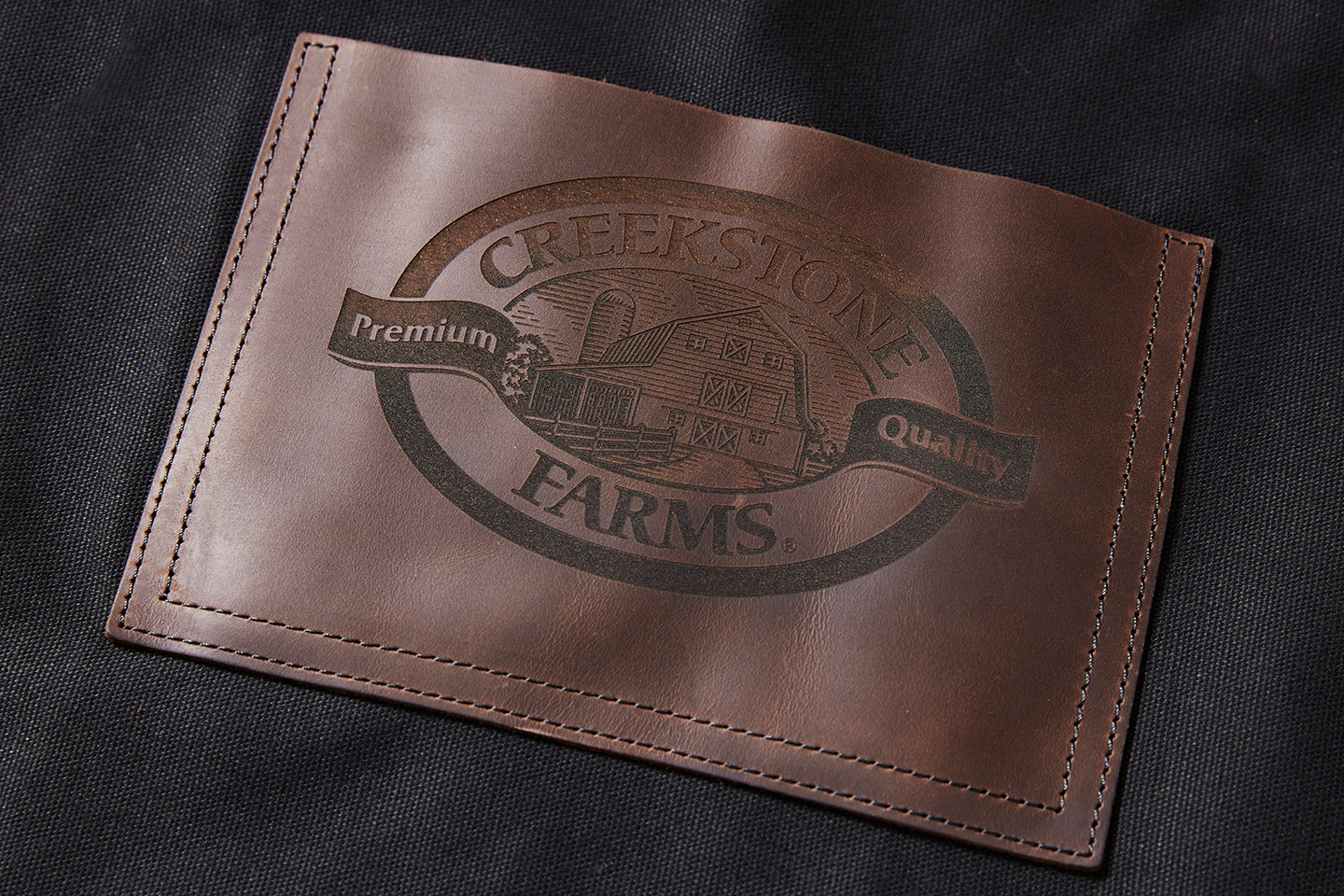 Creekstone Farms leather patch apron