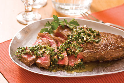 Grilled Sirloin Steak with Chimichurri Sauce