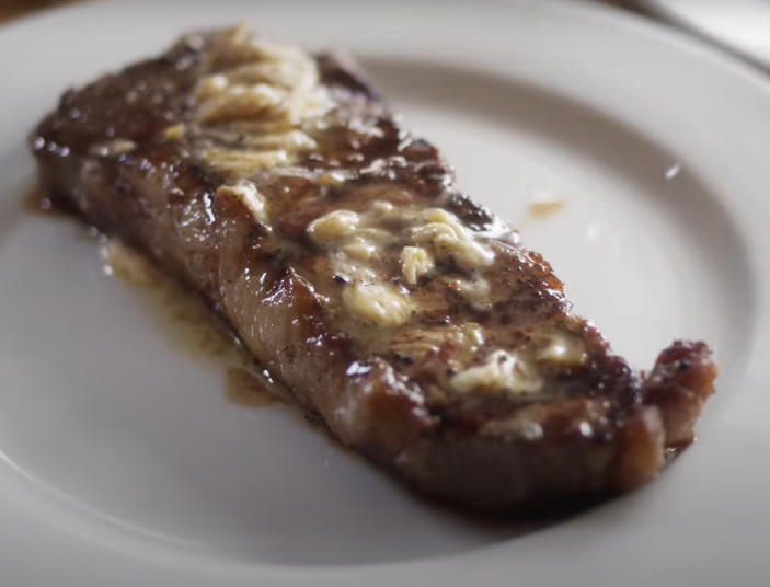 Grilled Strip Steak with Compound Butter