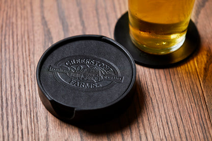 Creekstone Farms Leather Coaster Set