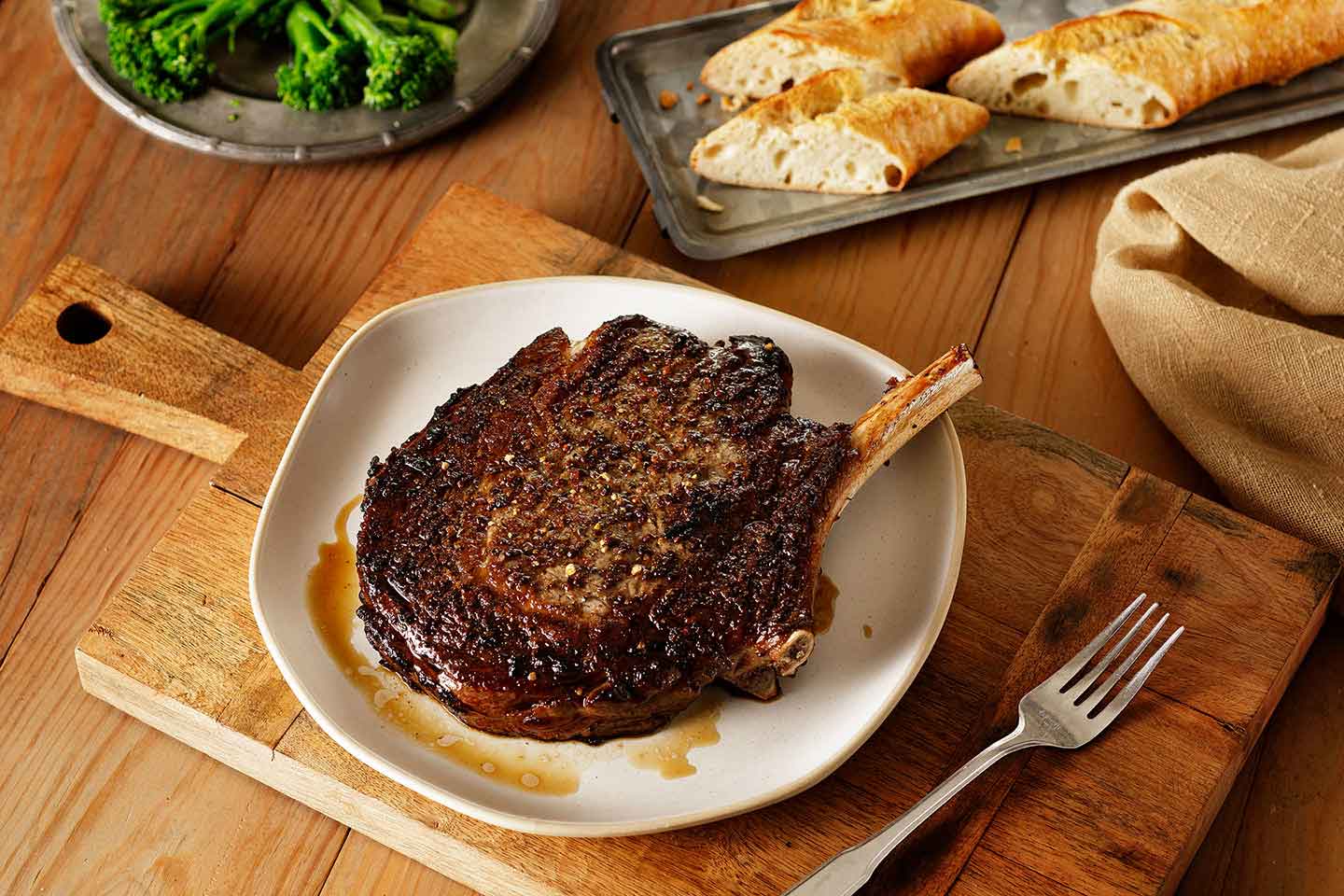 Cowboy Ribeye Cooked
