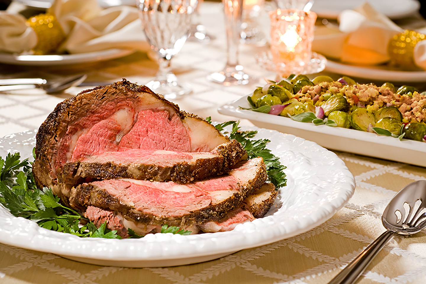 Rib Roast Prepared and Sliced